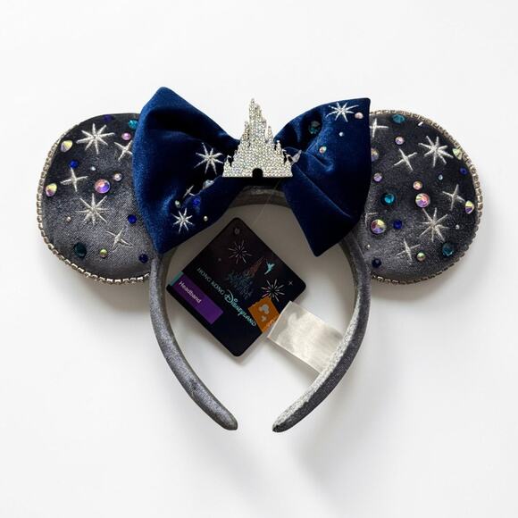 Hong Kong Disneyland 20th Anniversary Castle Ear Headband Silver Navy NWT main image 5